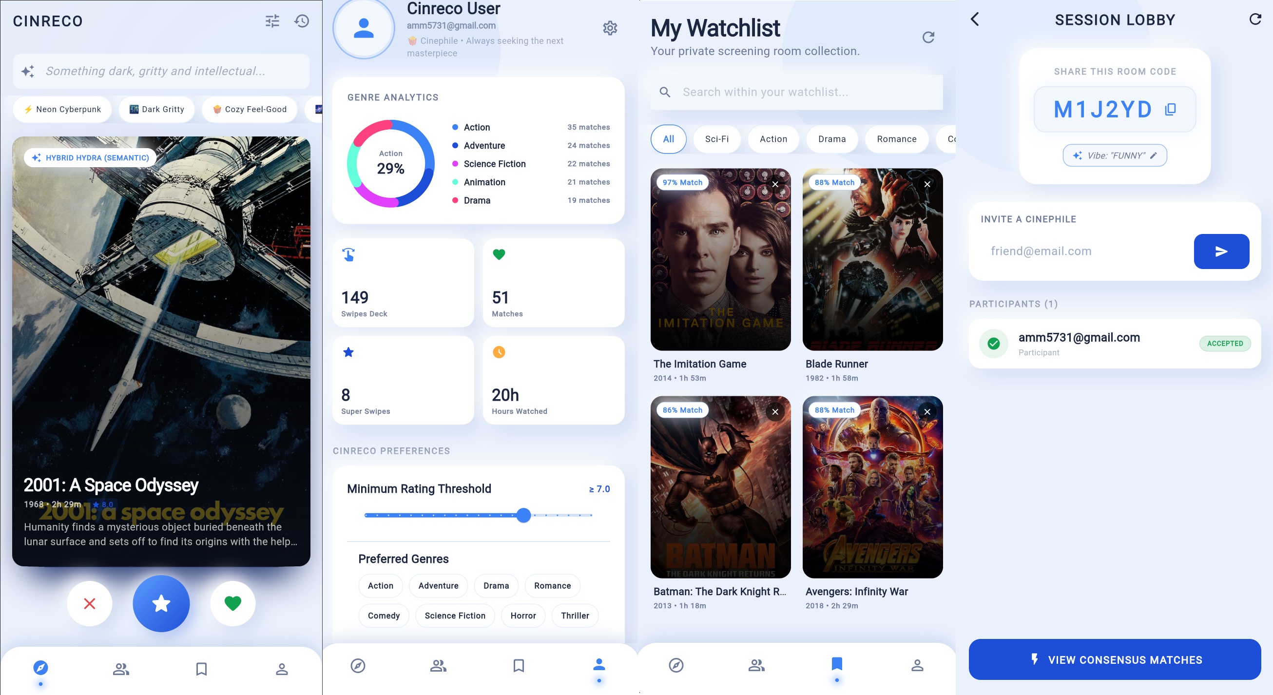 Cinreco — AI Movie & TV Recommendation App